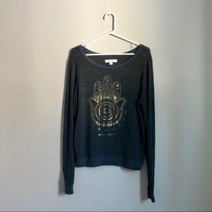 Spiritual Gangster Grey Hamsa Sweater